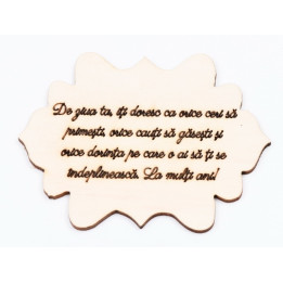 L829-Placuta decoratiune lemn "La multi ani" 13x10 cm - 1 buc