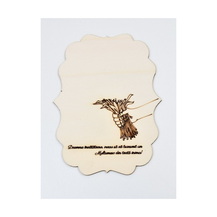 L834-Decoratiune lemn pentru licheni "Doamna Invatatoare" 20x15cm - 1 buc