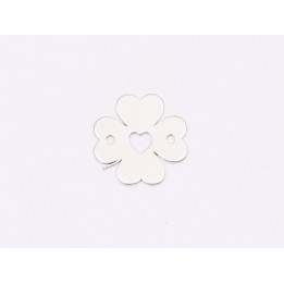 E1670 N Link Ag 925 Trifoi cu inimioara, 12mm, 0.5mm- 1 buc