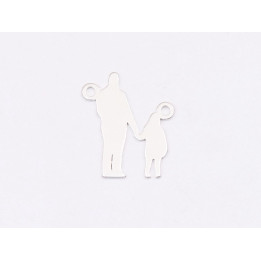E1679 N Pandant Ag 925 Tata si fiica, 13.5x16mm, 0.6mm- 1 buc
