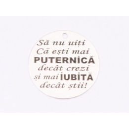 E1695 G Pandant Ag 925 Esti mai puternica 16.5mm, 0.3mm 1 buc