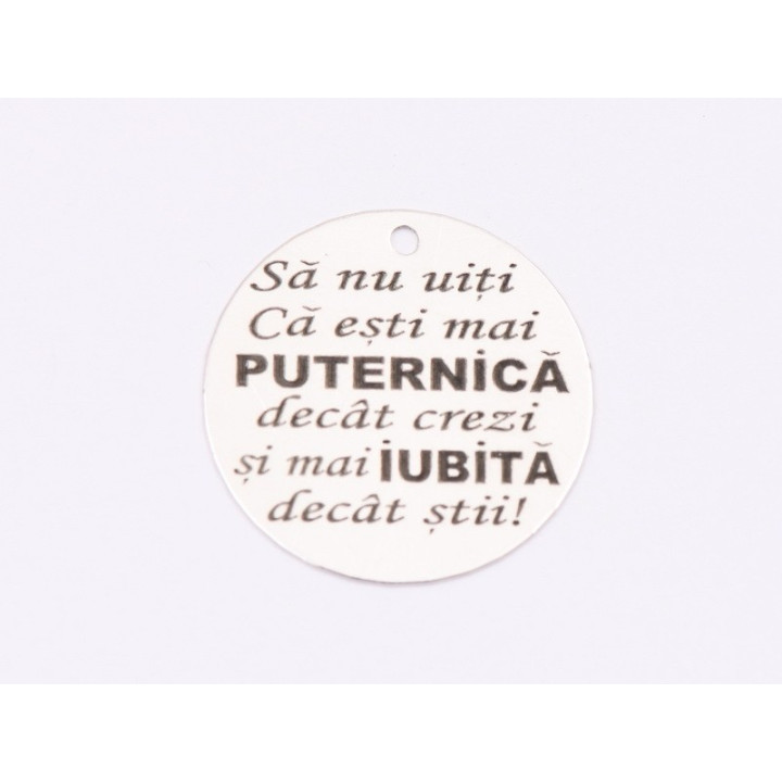 E1695 G Pandant Ag 925 Esti mai puternica 16.5mm, 0.3mm 1 buc