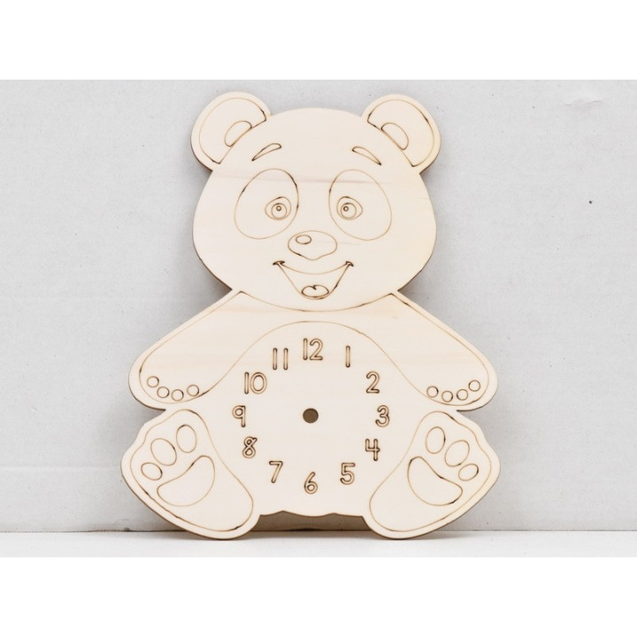 L851-Ceas din lemn Ursulet  26x21cm - 1 buc