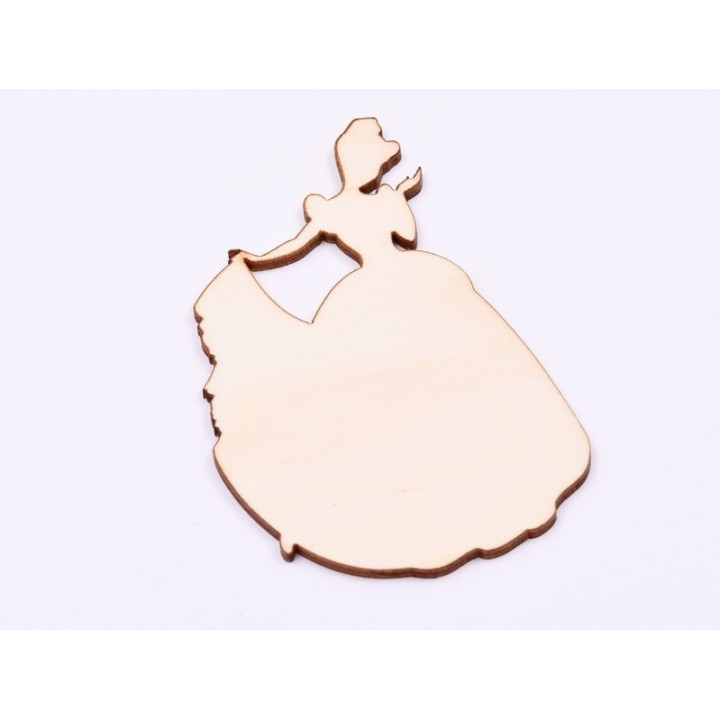 L863-Decupaj din lemn Printesa C 10x6 cm - 1 buc