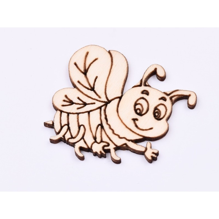 L868-Decupaj din lemn Albinuta 5x5 cm - 1 buc