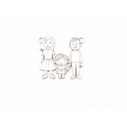 E1724 G Pandantiv Ag 925 Familie (parinti si fetita) 15x15.7x0.6mm 1 buc