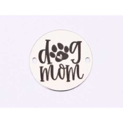Banut conector argint 925 Dog Mom 16.5 mm pentru bratara E1757