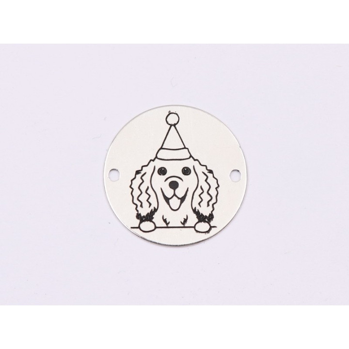 E1766 GS Link Ag 925 Christmas Dog, Cocker Spaniel, 16.5mm, 0.3mm 1 buc