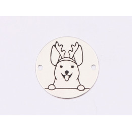 E1770 GS Link Ag 925 Christmas Dog, model 2, 16.5mm, 0.3mm 1 buc