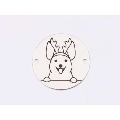 E1770 GS Link Ag 925 Christmas Dog, model 2, 16.5mm, 0.3mm 1 buc