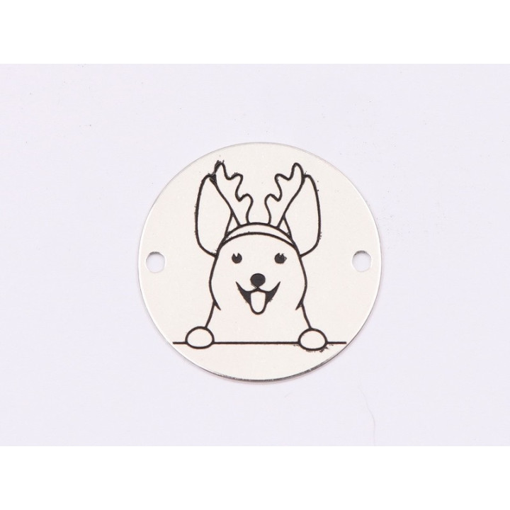 E1770 GS Link Ag 925 Christmas Dog, model 2, 16.5mm, 0.3mm 1 buc