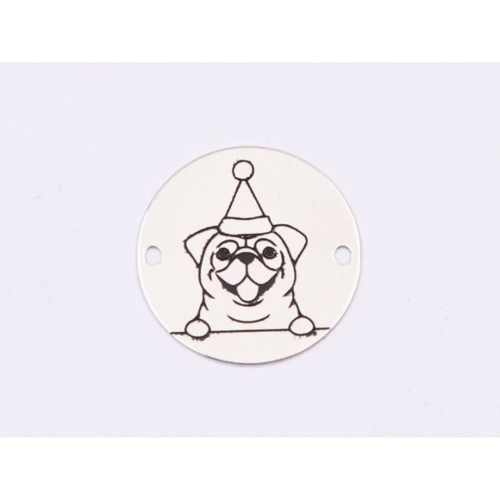 E1772 GS Link Ag 925 Christmas Dog, Bulldog, 16.5mm, 0.3mm 1 buc