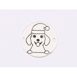 E1773 GS Link Ag 925 Christmas Dog, model 3, 16.5mm, 0.3mm 1 buc