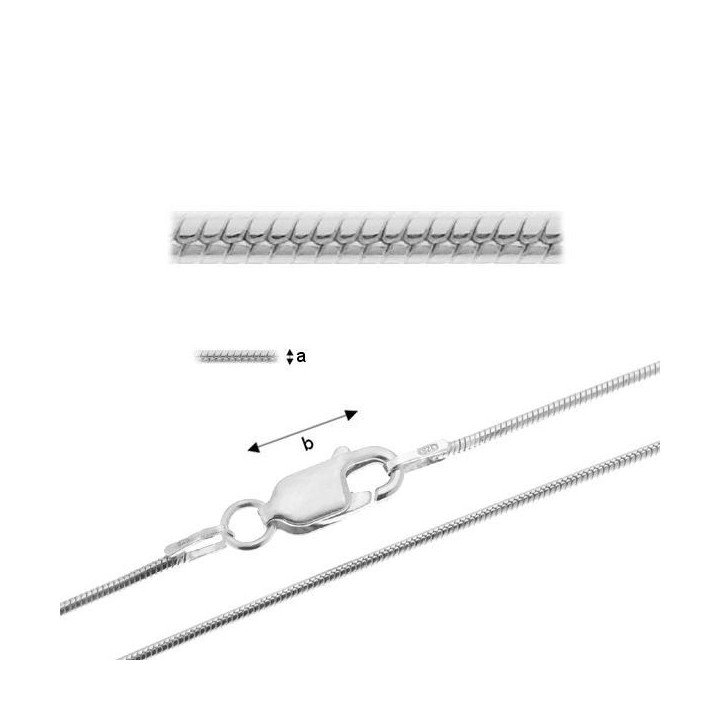 G1060-Colier lant Snake argint 925  1.05mm lungime 40cm - bijuterii personalizate din argint | simoshop