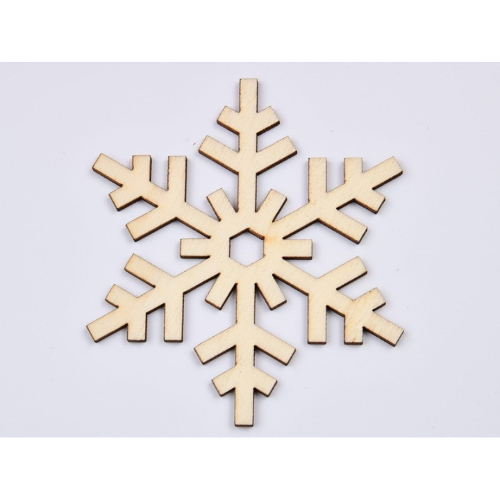 L914- Decoratiune din lemn, Fulg de nea, model 3, 10x9cm - 1 buc
