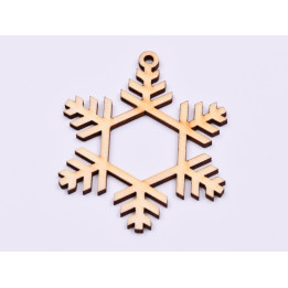 L943- Decupaj din lemn, Winter snowflake  9.5x8.5 cm - 1 buc