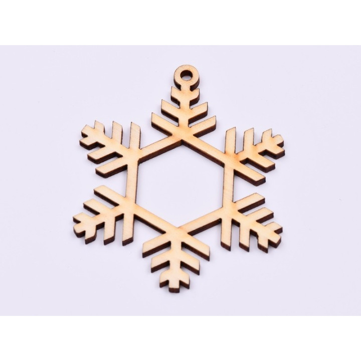 L943- Decupaj din lemn, Winter snowflake  9.5x8.5 cm - 1 buc