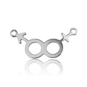 Charm cuplu argint 925 - simboluri feminin și masculin