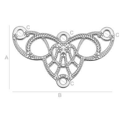 Bază cercei chandelier argint 925 - conector filigran