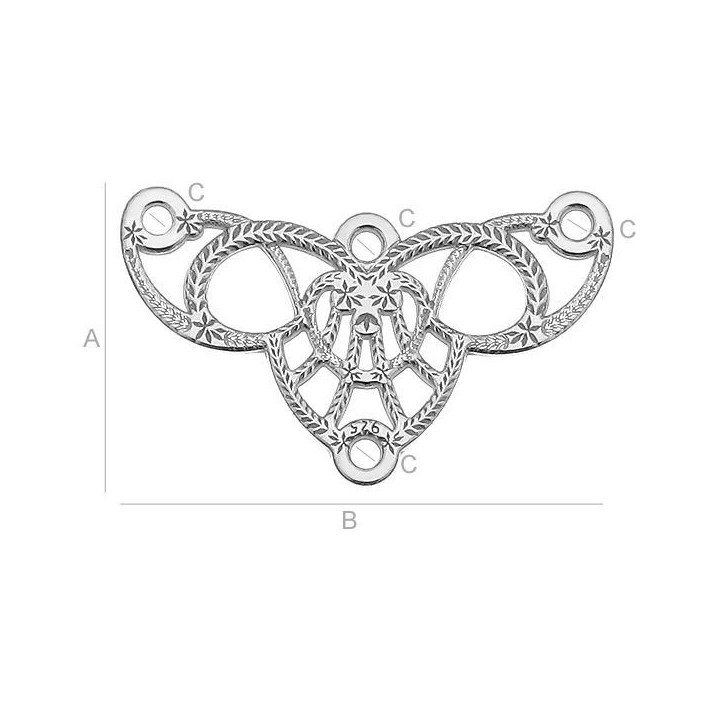 G0816-Chandelier argint 925 19.5x11.60 1 buc - bijuterii personalizate din argint | simoshop