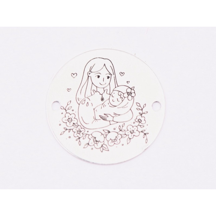 E1820 GS Link Ag 925 Mother and daughter, 16.5mm, 0.3mm 1 buc