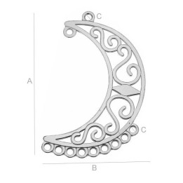 G0817-Chandelier argint 925 semiluna STINGA+DREAPTA 33x20mm - bijuterii personalizate din argint | simoshop