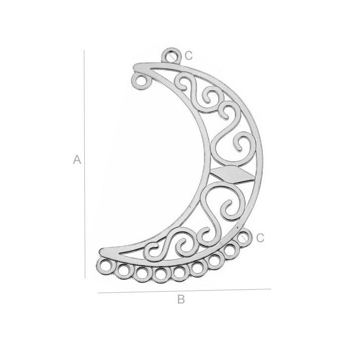 G0817-Chandelier argint 925 semiluna STINGA+DREAPTA 33x20mm - bijuterii personalizate din argint | simoshop