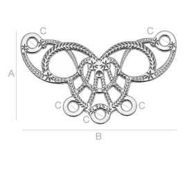 Bază cercei chandelier argint 925 - conector filigran