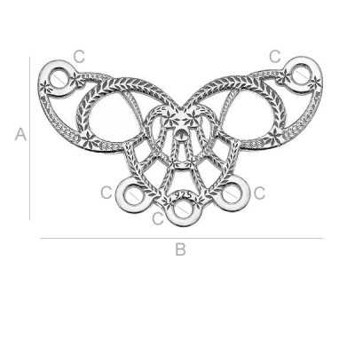 Bază cercei chandelier argint 925 - conector filigran
