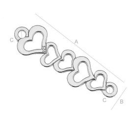 G0825-G-Link 5 inimioare asimetrice 26x6mm argint 925 0.5mm 1 buc - bijuterii personalizate din argint | simoshop