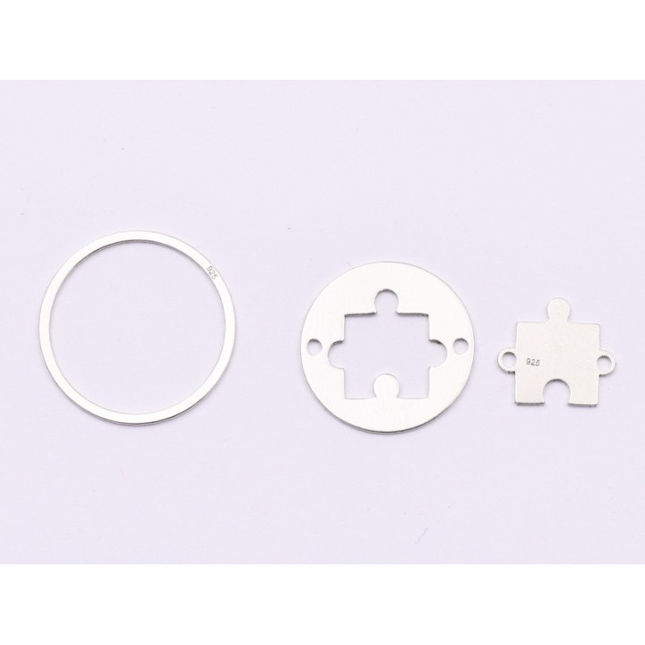E1856 N Set Ag 925 Puzzle , 17x17x0.5mm, 1 buc
