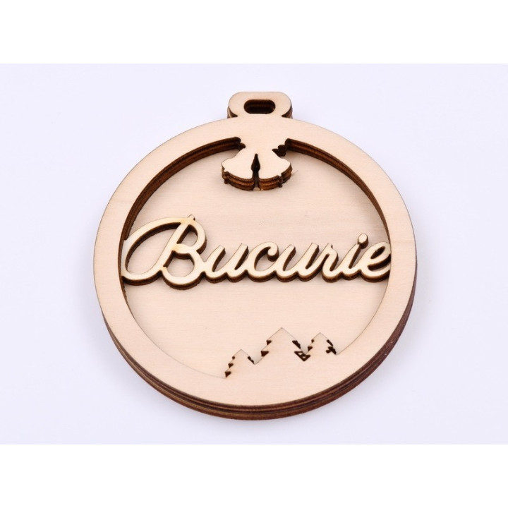 L928- Glob din lemn cu 3 straturi pentru licheni 9.5x9cm Impreuna - 1 buc