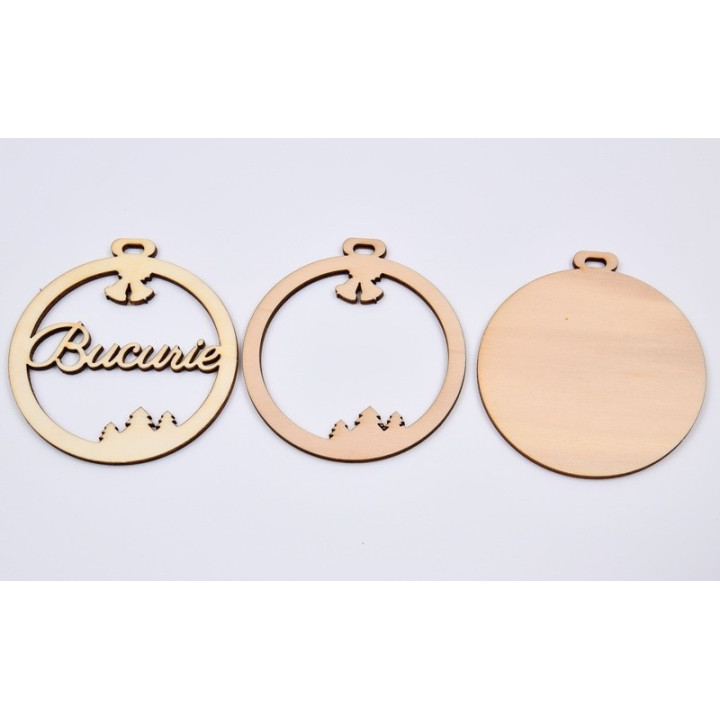 L928- Glob din lemn cu 3 straturi pentru licheni 9.5x9cm Impreuna - 1 buc