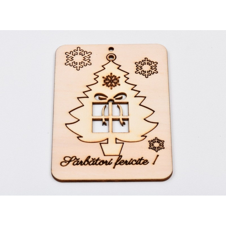 L964- Decupaj din lemn puzzle , Snowman 14x10 cm - 1 buc