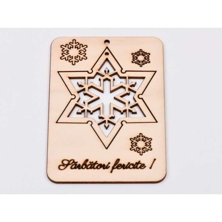 L970- Decupaj din lemn puzzle, Star 14x10 cm - 1 buc