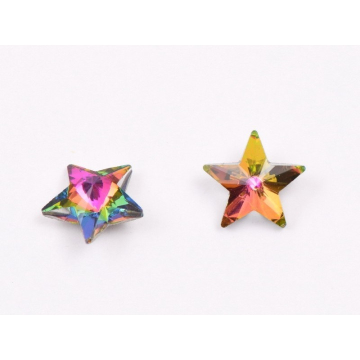 P4615-Cristal Star Fancy Stone, 10mm, Crystal Vitrail Medium Silver Foiled - 1 buc