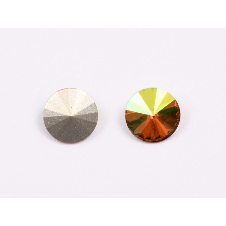 P4617-Austria Rivoli Round Stone, 12mm, Crystal Iridescent Green - 1 buc