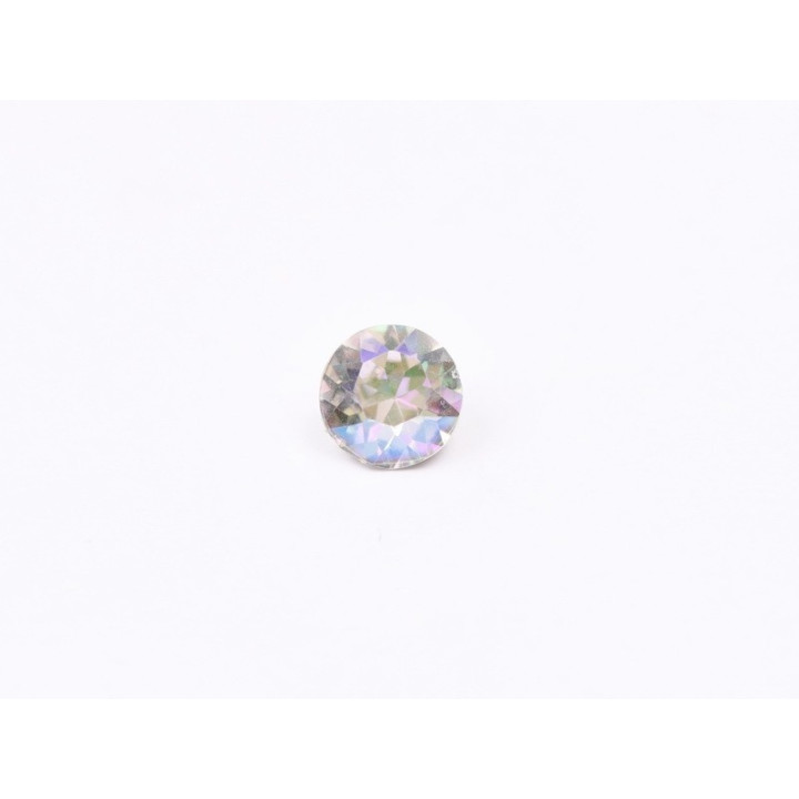 0820-Austria Chaton Round Stone, 7mm, Crystal Luminous Green Silver Foiled - 1 buc