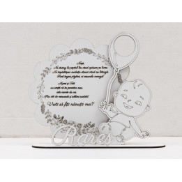 L975 -Decupaj MDF cu nume "Vreti sa fiti nanutii mei" 19x21 cm  -1 buc