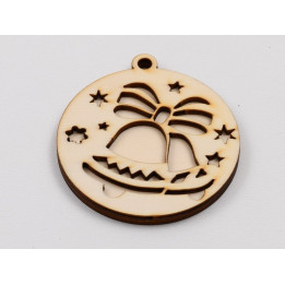 L979 -Glob lemn dublu "Clopotei" 9x8 cm  -1 bucata