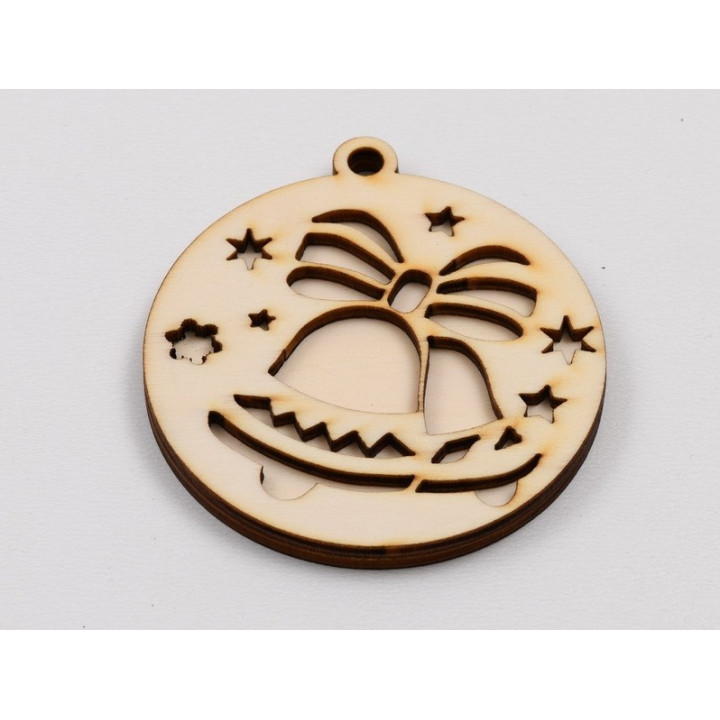 L979 -Glob lemn dublu "Clopotei" 9x8 cm  -1 bucata