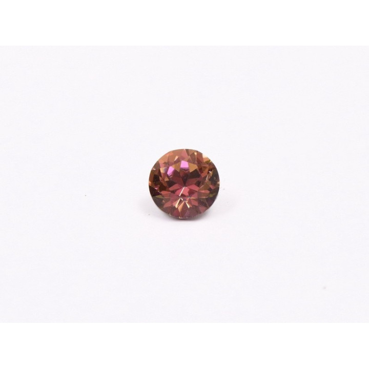 0829-Austria Chaton Round Stone, 7mm, Crystal Heliotrope Silver Foiled- 1 buc