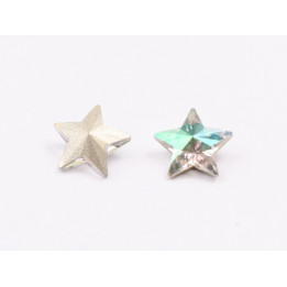P4621-Cristal Star Fancy Stone, 10mm, Crystal Luminous Green Silver Foiled - 1 buc