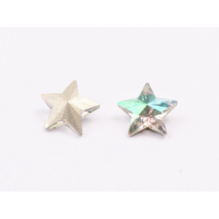 P4621-Cristal Star Fancy Stone, 10mm, Crystal Luminous Green Silver Foiled - 1 buc
