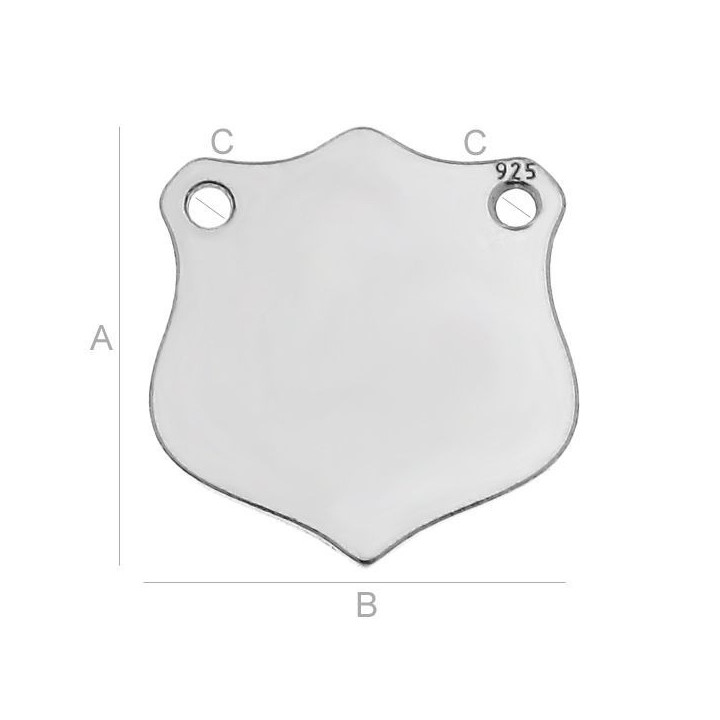 G0864-Link/charm argint 925 pentru inscriptionat 12x11mm - bijuterii personalizate din argint | simoshop