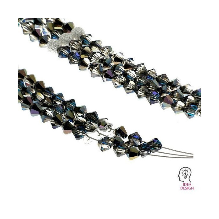 G0870-Distantier argint 925 3 siruri 10x3.5mm 1 buc - bijuterii personalizate din argint | simoshop