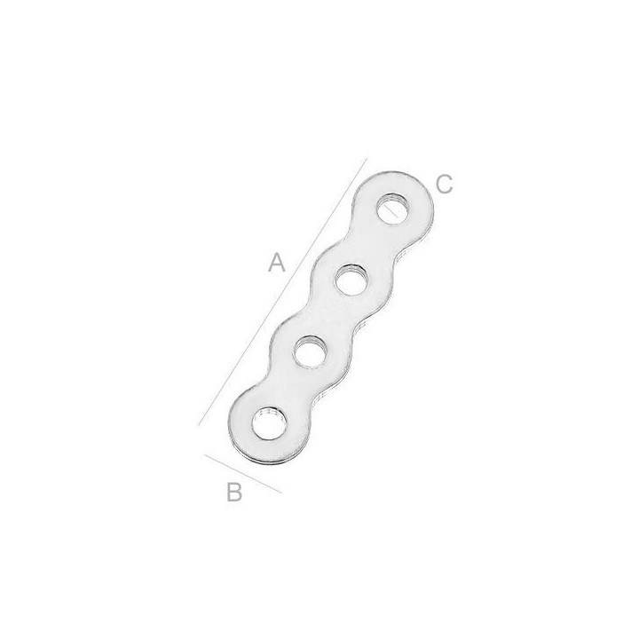 G0871-Distantier argint 925 4 siruri 13.8x3.5mm 1 buc - bijuterii personalizate din argint | simoshop