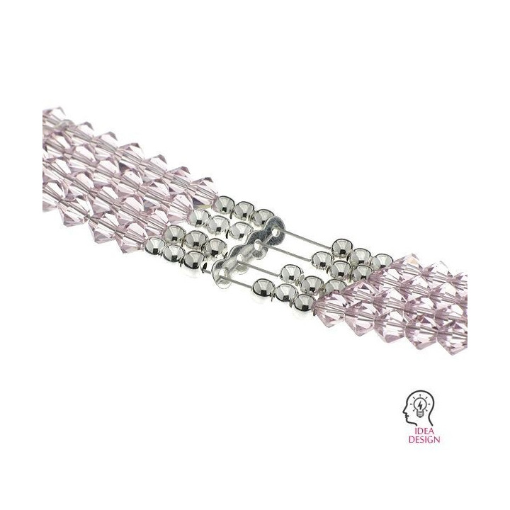 G0871-Distantier argint 925 4 siruri 13.8x3.5mm 1 buc - bijuterii personalizate din argint | simoshop