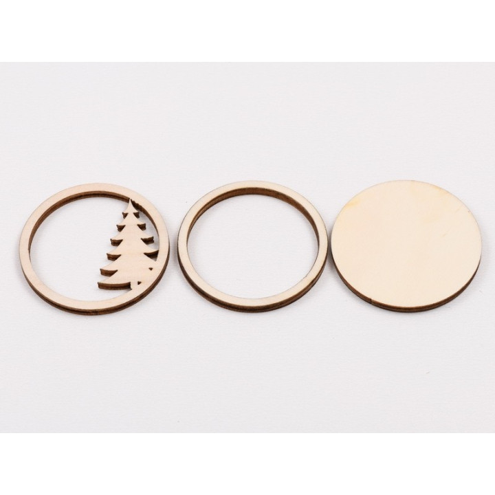 L1006-Decupaj bradut lemn trei straturi pt licheni 5cm- 1 buc