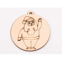 L1039-Glob din lemn "Santa2"  - 9x8 cm